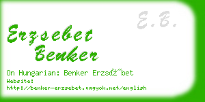 erzsebet benker business card